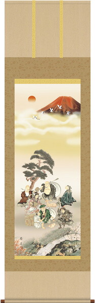 掛け軸 / 縁起開運 七福神万笑之図 鵜飼 雄平