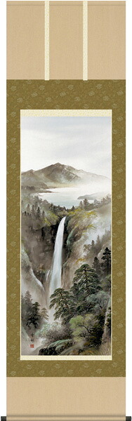 掛け軸 / 山水 秀麗名瀧 中山 雪邨