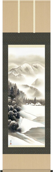 掛け軸 / 冬 四季賞翫 厳岳深閑 伊藤 渓山