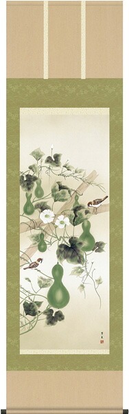 掛け軸 / 販売 六瓢 北山 歩生 夏用掛軸 吉祥画 瓢箪 ひょうたん