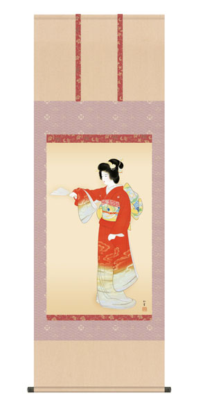 掛け軸 / 上村 松園 序の舞 尺五アンドン幅54.5×高さ約153cm 名画複製画