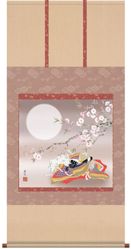 掛け軸 / お雛さま 紫式部 西尾 香悦
