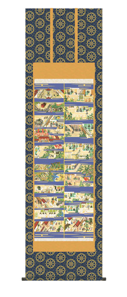 掛け軸 / 仏事 親鸞上人御絵伝 桐箱 床の間 おしゃれ 壁掛け 絵 54.5cm×190cm