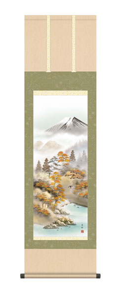 掛け軸 / 中山 雪邨 三美会 豊饒富峰 尺三立幅44.5×高さ約164cm 四季山水揃