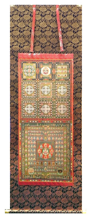 掛け軸 / 仏事 両界曼荼羅 尺五あんどん 床の間 おしゃれ 壁掛け 絵 59cm×152cm