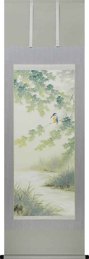 掛け軸 / 翡翠 出口華凰 尺五立 59×190cm ＜太巻桐箱収納＞ 季節掛け ギフト 贈答品