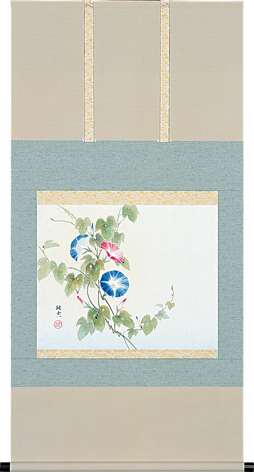 掛け軸 / 朝顔 佐藤 純吉 七夕 たなばた 七夕の節句 花鳥画 あさがお