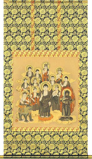 掛け軸 / 仏事 十三佛 にしやま 床の間 おしゃれ 壁掛け 絵 71cm×143cm