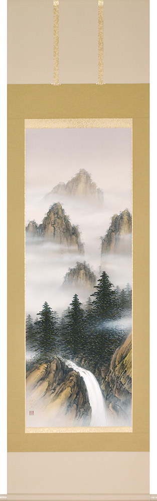 掛け軸 / 深山白瀑 美濃正堂 尺五立 54.5×190cm ＜太巻二十箱収納＞ 年中掛け ギフト 贈答品