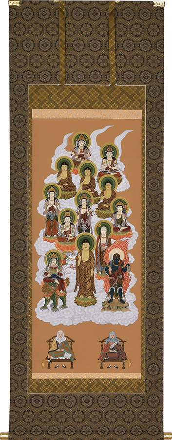 掛け軸 / 天台十三佛 武藤紅雲 尺五アンド 尺五立 54.5×150cm 高級桐箱入