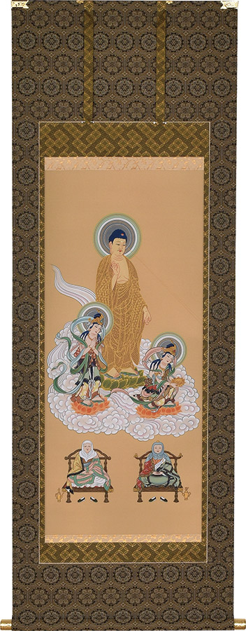 掛け軸 / 天台五尊佛 武藤紅雲 尺五アンド 尺五立 54.5×150cm 高級桐箱入