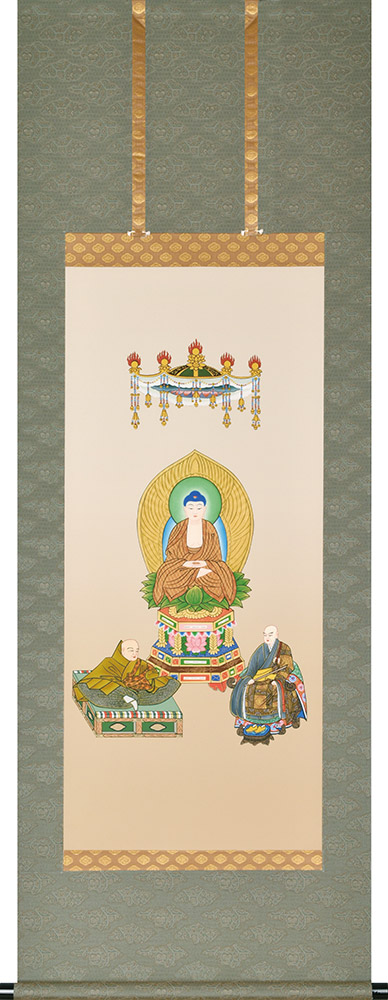 掛け軸 / 臨済三尊佛 妙心寺派 尺五 五尺丈 54.5×150cm 桐箱収納