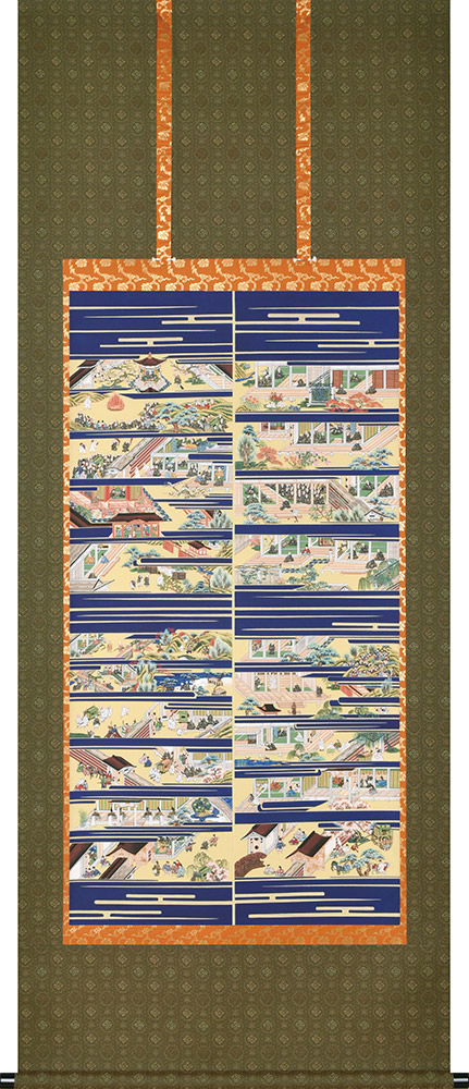 掛け軸 / 親鸞聖人御絵伝 佐々将吉 尺八アンド 68×173cm 桐箱収納