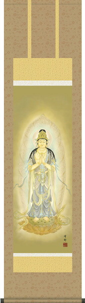掛け軸 / 仏事 販売 中山 尺三立 化粧箱 金襴本佛表装 床の間 おしゃれ 壁掛け 絵 44.5cm×164cm