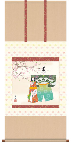 掛け軸 / お雛さま 立雛 伊藤 渓山