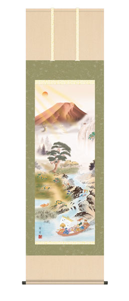 掛け軸 / 開運万全図 山本祥園 草夕会 尺五立幅54.5×高さ約190cm