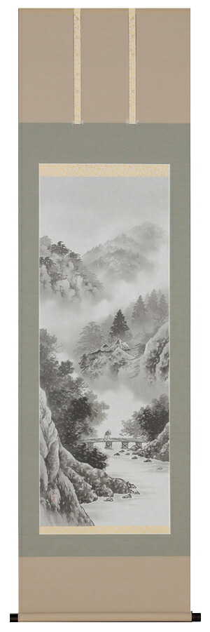 掛け軸 / 水墨山水 岱 招鳳