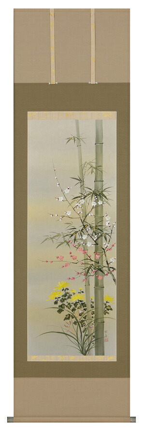 掛け軸 / 四君子 宮沢 湖春