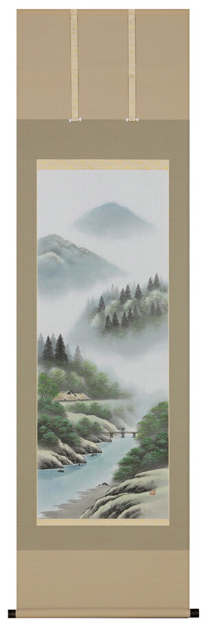掛け軸 / 彩色山水 井原 史朗