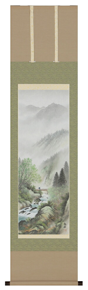 掛け軸 / 彩色山水 遠藤 春岳