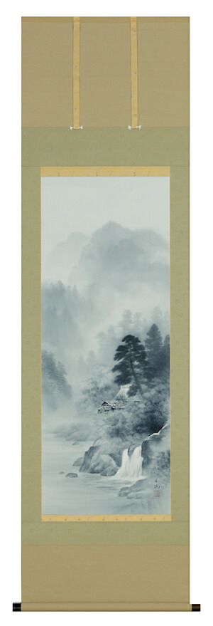 掛け軸 / 水墨山水 高橋 長流