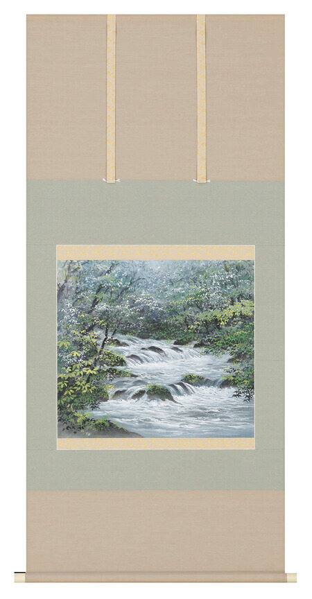 掛け軸 / 奥入瀬 野川 観