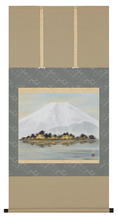 掛け軸 / 湖上富士 稲垣 雅彦