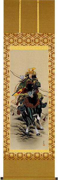 掛け軸 / 武者 森 雪堂 黒馬 尺五タイプ 端午の節句 こどもの日 初節句