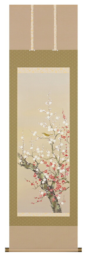 掛け軸 / 梅に鶯 堀 高泉