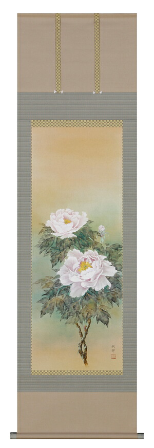 掛け軸 / 牡丹 河津 武禅