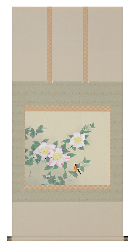 掛け軸 / 山茶花 井上 清治