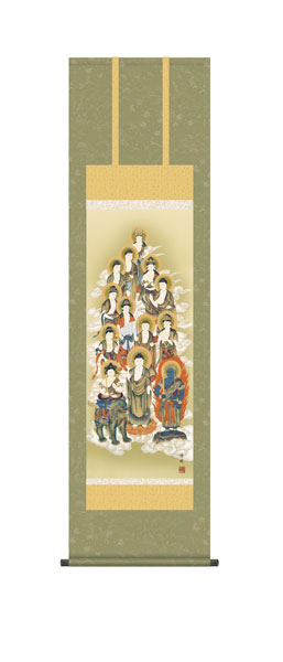 掛け軸 / 仏事 中山 化粧箱 床の間 おしゃれ 壁掛け 絵 44.5cm×164cm