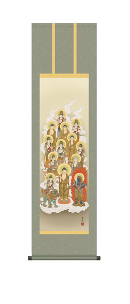 掛け軸 / 仏事 清水 化粧箱 床の間 おしゃれ 壁掛け 絵 44.5cm×164cm