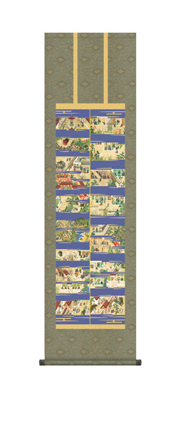 掛け軸 / 仏事 山村 化粧箱 床の間 おしゃれ 壁掛け 絵 44.5cm×164cm