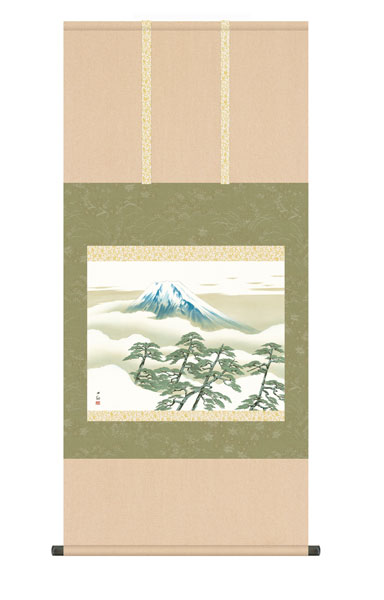 掛け軸 / 横山 大観 松に富士 尺五横幅54.5×高さ約115cm 名画複製画