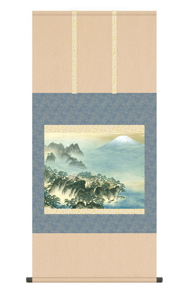 掛け軸 / 横山 大観 蓬莱山 尺五横幅54.5×高さ約115cm 名画複製画