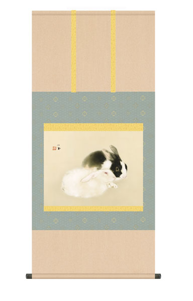 掛け軸 / 竹内 栖鳳 宇佐幾 尺五横幅54.5×高さ約115cm 名画複製画