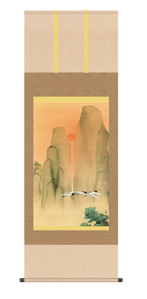 掛け軸 / 速水 御舟 蓬莱図 尺五アンドン幅54.5×高さ約153cm 名画複製画
