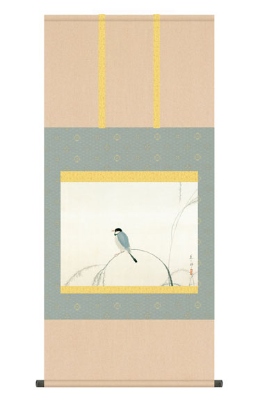 掛け軸 / 速水 御舟 文鳥 尺五横幅54.5×高さ約115cm 名画複製画