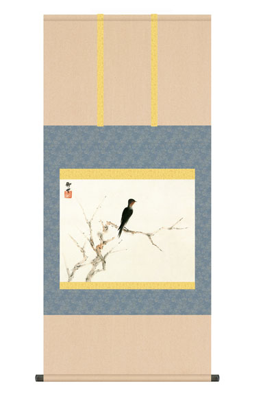 掛け軸 / 速水 御舟 つばめ 尺五横幅54.5×高さ約115cm 名画複製画