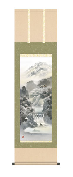 掛け軸 / 伊藤 渓山 三美会 幽山蒼流 尺三立幅44.5×高さ約164cm 山水画 水墨山水