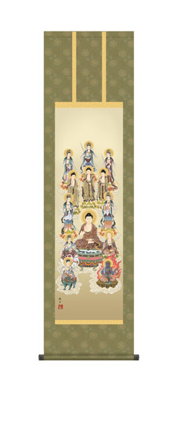 掛け軸 / 仏事 永井 化粧箱 床の間 おしゃれ 壁掛け 絵 44.5cm×164cm