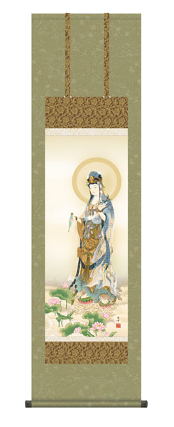 掛け軸 / 仏事 高畠 化粧箱 床の間 おしゃれ 壁掛け 絵 44.5cm×164cm