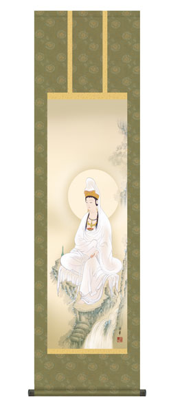 掛け軸 / 仏事 大森 化粧箱 床の間 おしゃれ 壁掛け 絵 44.5cm×164cm