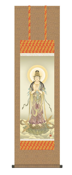 掛け軸 / 仏事 中山 化粧箱 床の間 おしゃれ 壁掛け 絵 44.5cm×164cm