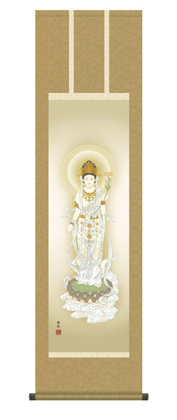掛け軸 / 仏事 阿部 化粧箱 床の間 おしゃれ 壁掛け 絵 44.5cm×164cm