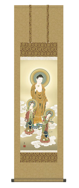掛け軸 / 仏事 高畠 化粧箱 床の間 おしゃれ 壁掛け 絵 44.5cm×164cm