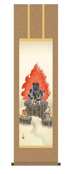 掛け軸 / 仏事 高畠 化粧箱 床の間 おしゃれ 壁掛け 絵 44.5cm×164cm