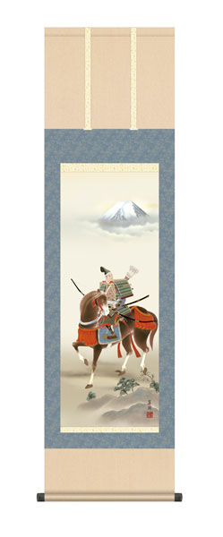 掛け軸 / 鈴木 翠朋 白翠会 馬上武者 尺三立幅44.5×高さ約164cm 端午の節句
