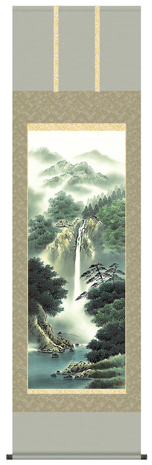 掛け軸 受注生産 / 幽山渓谷 鈴村 秀山 山水画 年中掛け 新築祝い 贈答用  納期最短で約１５日程 